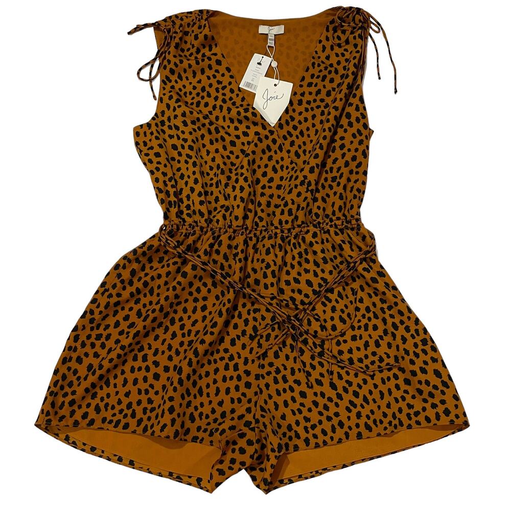 NWT Joie Keona Animal Print Romper - Copper - XS